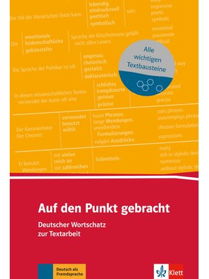 Auf den Punkt gebracht, Deutscher Wortschatz zur Textarbeit