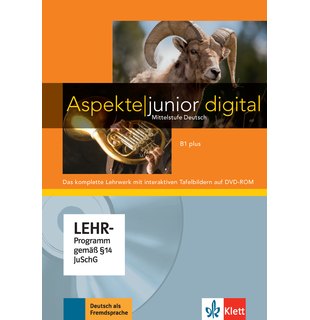 Aspekte junior B1 plus, Lehrwerk digital mit interaktiven Tafelbildern