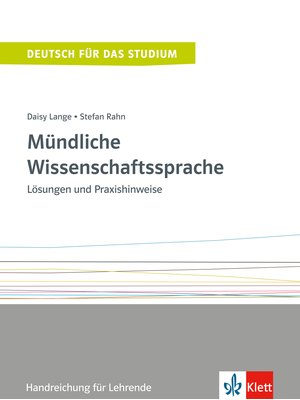 Mündliche Wissenschaftssprache, Handreichung für Lehrende