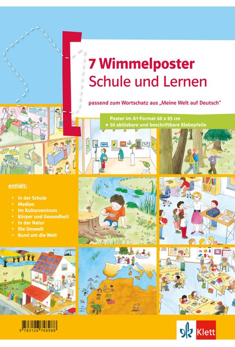 Wimmelposter Schule und Lernen, 7 Poster