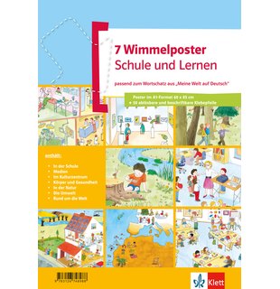Wimmelposter Schule und Lernen, 7 Poster