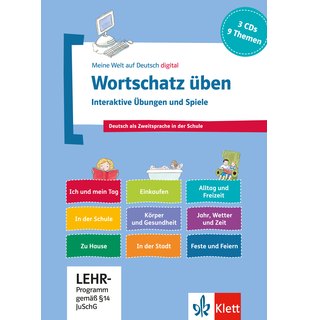 Wortschatz üben: Interaktive Übungen und Spiele, 3 CD-ROMs + Booklet