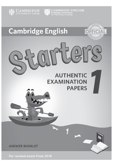 Starters 1, Answer Booklet for Revised Exam from 2018