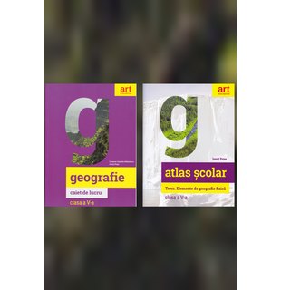 Pachet geografie pentru clasa a V-a(atlas Terra + caiet)