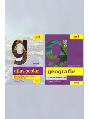Pachet geografie pentru clasa a VI-a(atlas Europa + caiet)