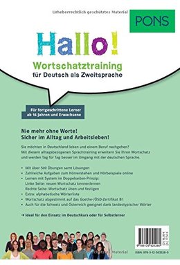 Pons Hallo!, Wortschatztraining Fur Deutsch Als Zweitsprach