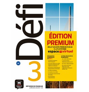 Défi 3, Livre de l’élève B1 + CD audio + code Premium un an