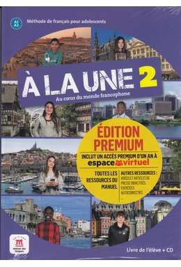 À la une 2, Livre de l’élève A1-A2 + CD audio + code premium un an