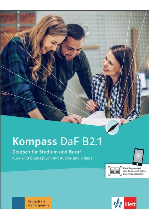 Kompass DaF B2.1, Kurs- und Übungsbuch mit Audios und Videos