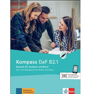 Kompass DaF B2.1, Kurs- und Übungsbuch mit Audios und Videos