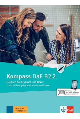 Kompass DaF B2.2, Kurs- und Übungsbuch mit Audios und Videos