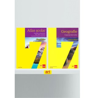 Set Geografie clasa a VII-a. Atlas Geografia continentelor + Caietul elevului