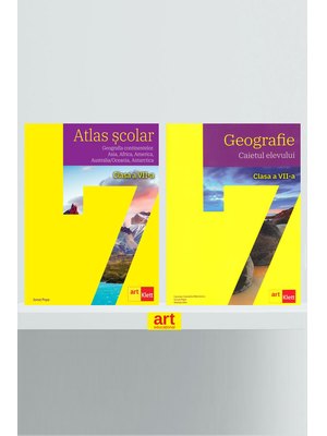 Set Geografie clasa a VII-a. Atlas Geografia continentelor + Caietul elevului